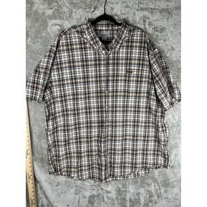 Carhartt Mens 3XL Tall‎ Plaid Short Sleeve Button Shirt Y2K Workwear Utility